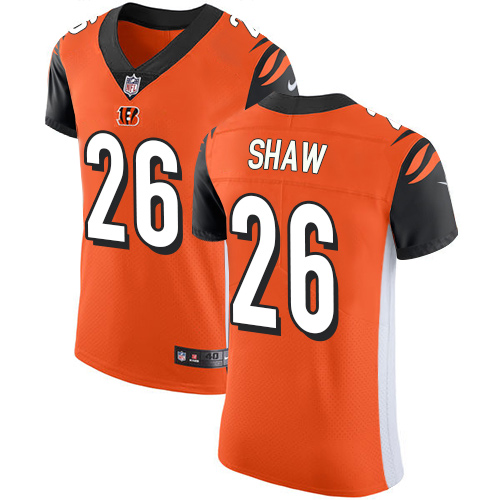 Men's Nike Cincinnati Bengals #26 Josh Shaw Elite Orange Alternate NFL Jersey