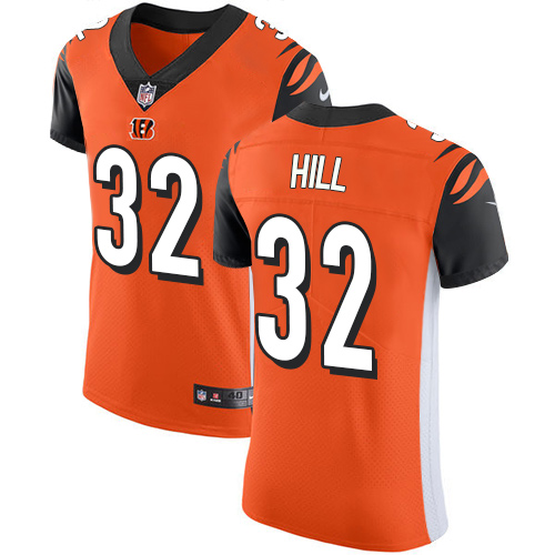 Men's Nike Cincinnati Bengals #32 Jeremy Hill Elite Orange Alternate NFL Jersey
