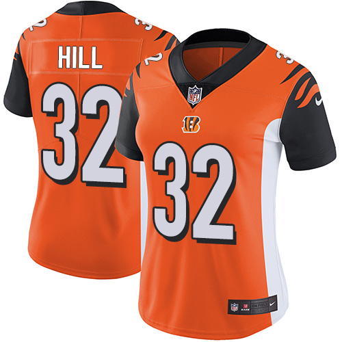 Women's Nike Cincinnati Bengals #32 Jeremy Hill Orange Alternate Vapor Untouchable Limited Player NFL Jersey