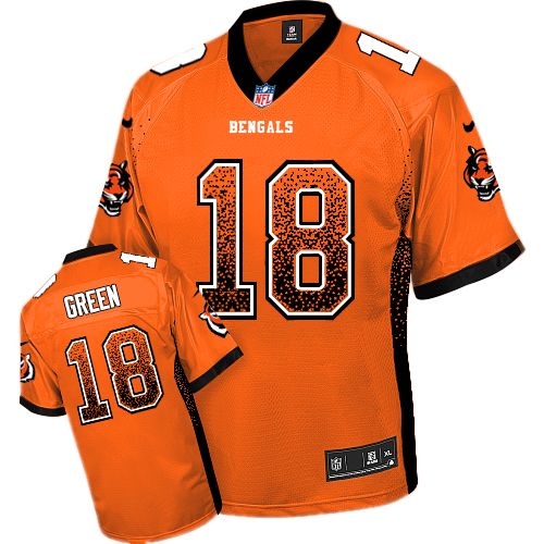 Men's Nike Cincinnati Bengals #18 A.J. Green Elite Orange Drift Fashion NFL Jersey