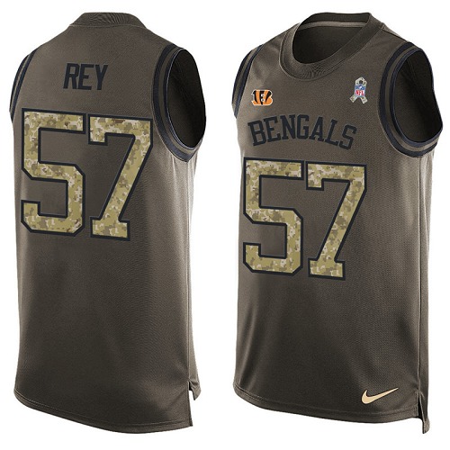 Men's Nike Cincinnati Bengals #57 Vincent Rey Limited Green Salute to Service Tank Top NFL Jersey