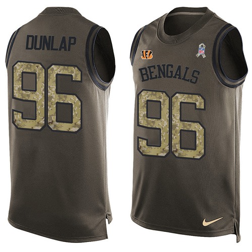 Men's Nike Cincinnati Bengals #96 Carlos Dunlap Limited Green Salute to Service Tank Top NFL Jersey