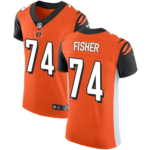 Men's Nike Cincinnati Bengals #74 Jake Fisher Elite Orange Alternate NFL Jersey