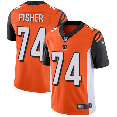Men's Nike Cincinnati Bengals #74 Jake Fisher Orange Alternate Vapor Untouchable Limited Player NFL Jersey