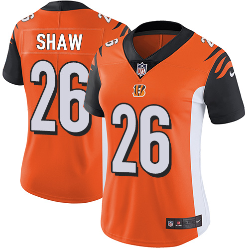 Women's Nike Cincinnati Bengals #26 Josh Shaw Orange Alternate Vapor Untouchable Limited Player NFL Jersey