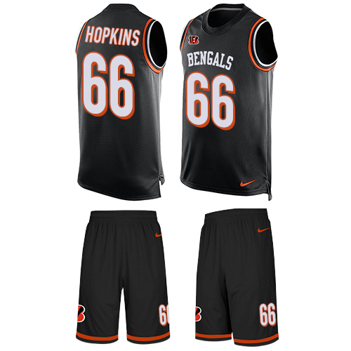 Men's Nike Cincinnati Bengals #66 Trey Hopkins Limited Black Tank Top Suit NFL Jersey