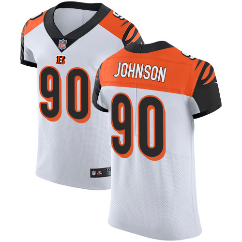 Men's Nike Cincinnati Bengals #90 Michael Johnson Elite White NFL Jersey