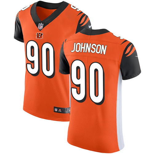 Men's Nike Cincinnati Bengals #90 Michael Johnson Elite Orange Alternate NFL Jersey