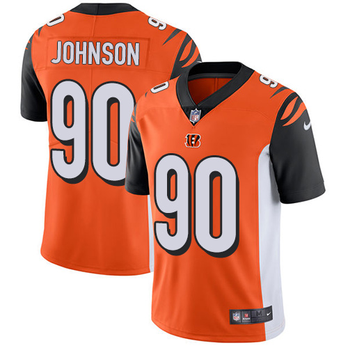 Men's Nike Cincinnati Bengals #90 Michael Johnson Orange Alternate Vapor Untouchable Limited Player NFL Jersey