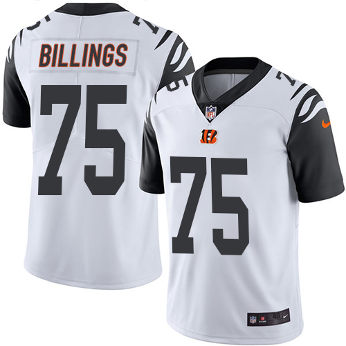 Men's Nike Cincinnati Bengals #75 Andrew Billings Elite White Rush Vapor Untouchable NFL Jersey