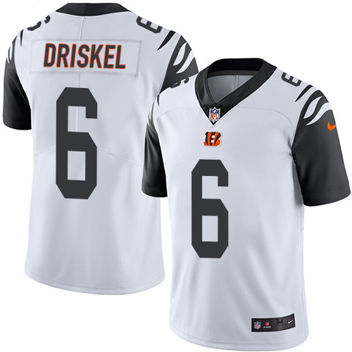 Men's Nike Cincinnati Bengals #6 Jeff Driskel Limited White Rush Vapor Untouchable NFL Jersey