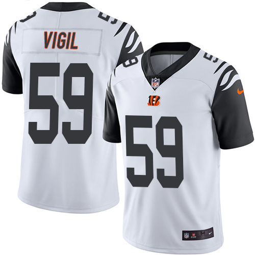 Men's Nike Cincinnati Bengals #59 Nick Vigil Limited White Rush Vapor Untouchable NFL Jersey