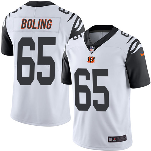 Youth Nike Cincinnati Bengals #65 Clint Boling Limited White Rush Vapor Untouchable NFL Jersey