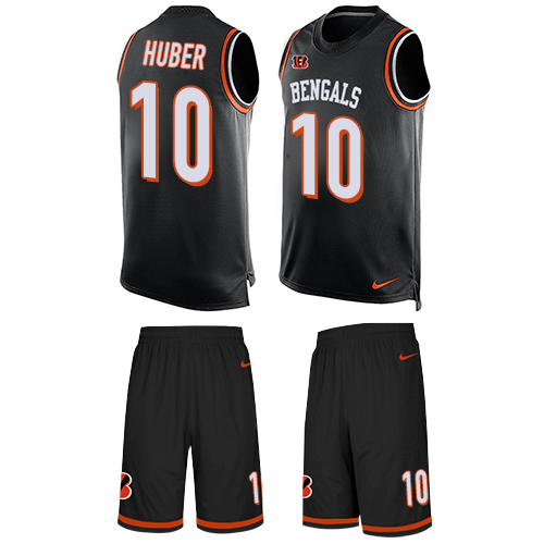 Men's Nike Cincinnati Bengals #10 Kevin Huber Limited Black Tank Top Suit NFL Jersey