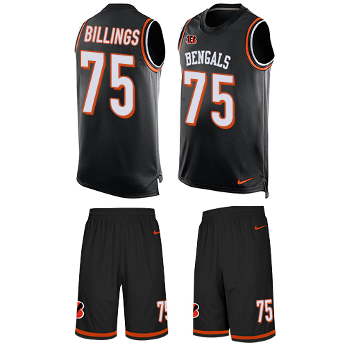 Men's Nike Cincinnati Bengals #75 Andrew Billings Limited Black Tank Top Suit NFL Jersey