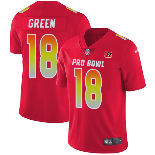 Men's Nike Cincinnati Bengals #18 A.J. Green Limited Red 2018 Pro Bowl NFL Jersey