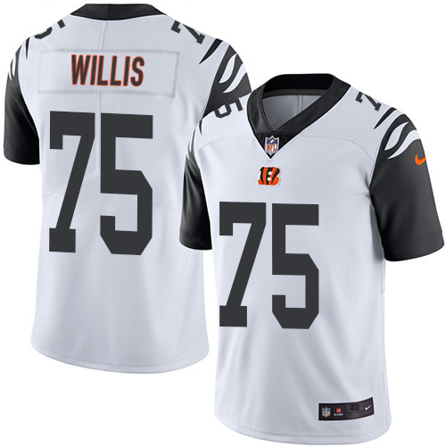 Men's Nike Cincinnati Bengals #75 Jordan Willis Elite White Rush Vapor Untouchable NFL Jersey
