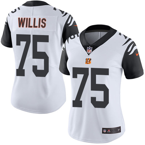 Women's Nike Cincinnati Bengals #75 Jordan Willis Limited White Rush Vapor Untouchable NFL Jersey
