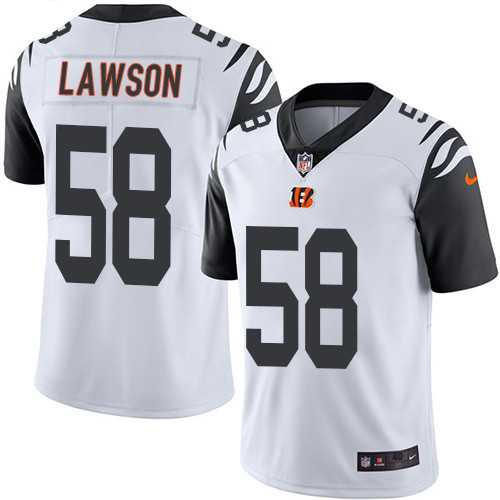 Men's Nike Cincinnati Bengals #58 Carl Lawson Elite White Rush Vapor Untouchable NFL Jersey