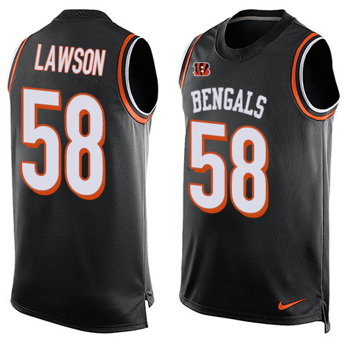 Men's Nike Cincinnati Bengals #58 Carl Lawson Limited Black Player Name & Number Tank Top NFL Jersey