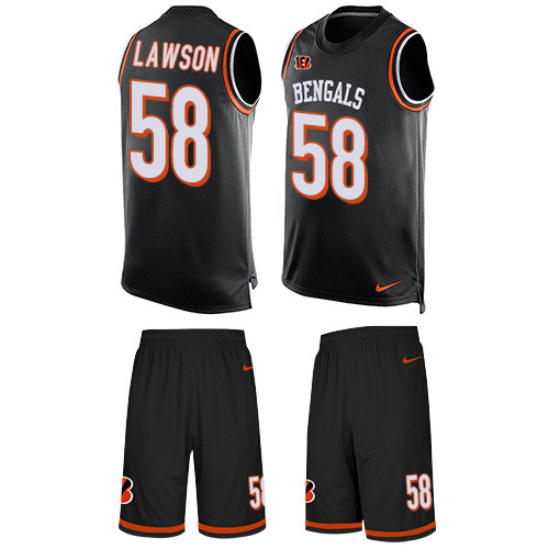 Men's Nike Cincinnati Bengals #58 Carl Lawson Limited Black Tank Top Suit NFL Jersey
