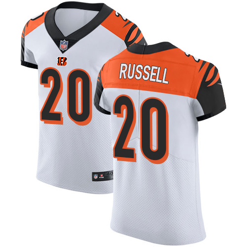 Men's Nike Cincinnati Bengals #20 KeiVarae Russell Elite White NFL Jersey