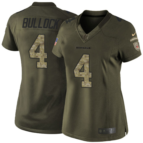 Women's Nike Cincinnati Bengals #4 Randy Bullock Limited Olive 2017 Salute to Service NFL Jersey