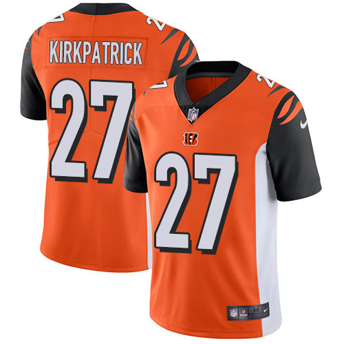 Youth Nike Cincinnati Bengals #27 Dre Kirkpatrick Orange Alternate Vapor Untouchable Elite Player NFL Jersey