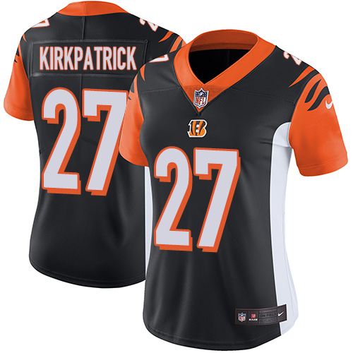 Women's Nike Cincinnati Bengals #27 Dre Kirkpatrick Black Team Color Vapor Untouchable Limited Player NFL Jersey