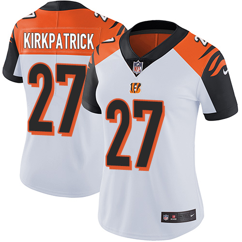 Women's Nike Cincinnati Bengals #27 Dre Kirkpatrick White Vapor Untouchable Limited Player NFL Jersey