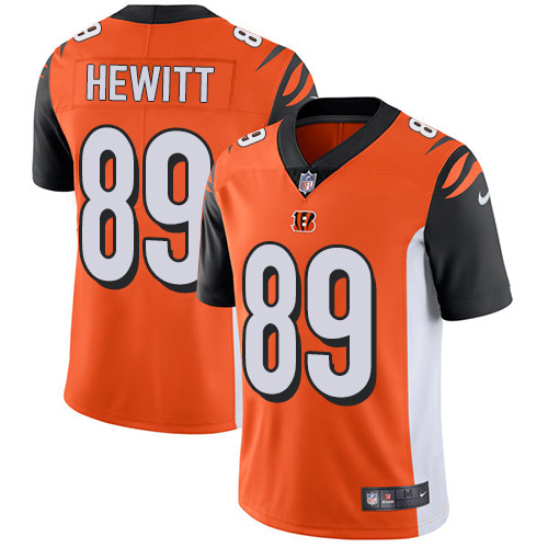 Youth Nike Cincinnati Bengals #89 Ryan Hewitt Orange Alternate Vapor Untouchable Limited Player NFL Jersey