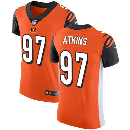 Men's Nike Cincinnati Bengals #97 Geno Atkins Elite Orange Alternate NFL Jersey