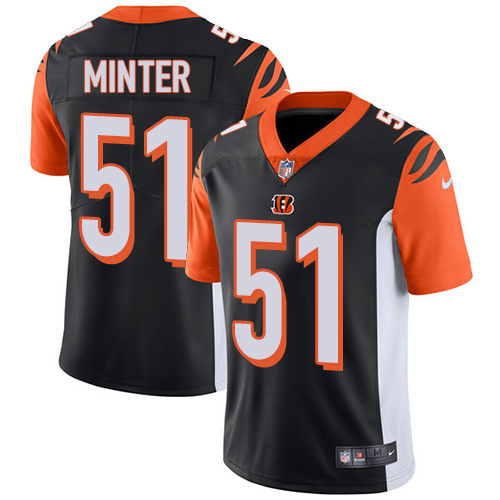 Men's Nike Cincinnati Bengals #51 Kevin Minter Black Team Color Vapor Untouchable Limited Player NFL Jersey