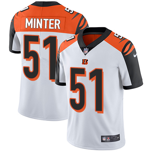 Men's Nike Cincinnati Bengals #51 Kevin Minter White Vapor Untouchable Limited Player NFL Jersey