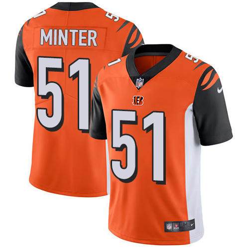 Men's Nike Cincinnati Bengals #51 Kevin Minter Orange Alternate Vapor Untouchable Limited Player NFL Jersey