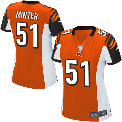 Women's Nike Cincinnati Bengals #51 Kevin Minter Game Orange Alternate NFL Jersey