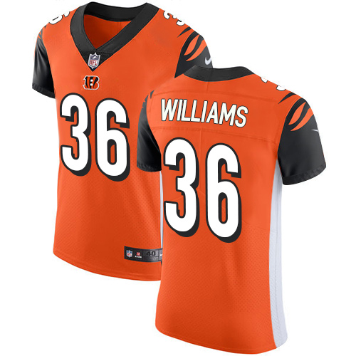 Men's Nike Cincinnati Bengals #36 Shawn Williams Elite Orange Alternate NFL Jersey