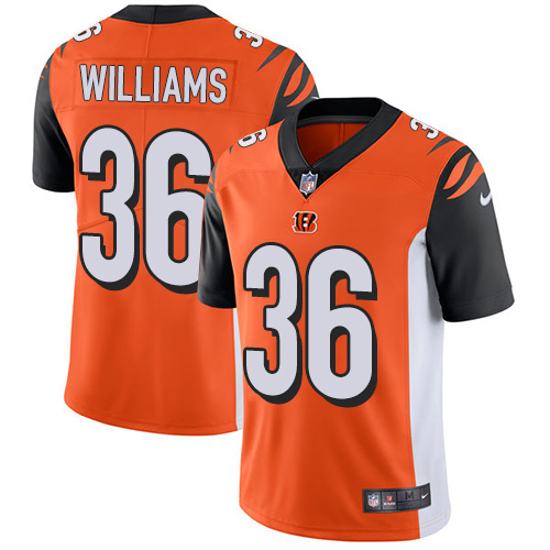 Men's Nike Cincinnati Bengals #36 Shawn Williams Orange Alternate Vapor Untouchable Limited Player NFL Jersey