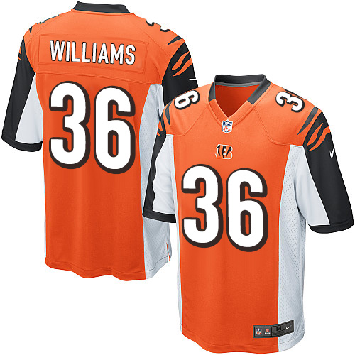 Men's Nike Cincinnati Bengals #36 Shawn Williams Game Orange Alternate NFL Jersey