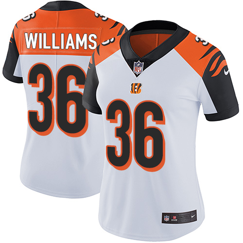Women's Nike Cincinnati Bengals #36 Shawn Williams White Vapor Untouchable Elite Player NFL Jersey