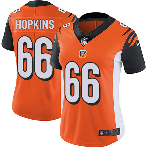 Women's Nike Cincinnati Bengals #66 Trey Hopkins Orange Alternate Vapor Untouchable Limited Player NFL Jersey