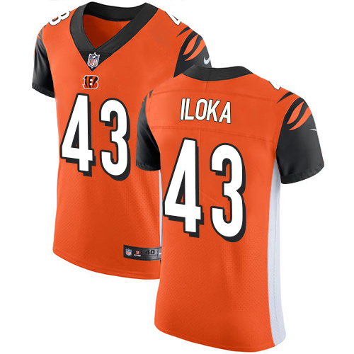 Men's Nike Cincinnati Bengals #43 George Iloka Elite Orange Alternate NFL Jersey