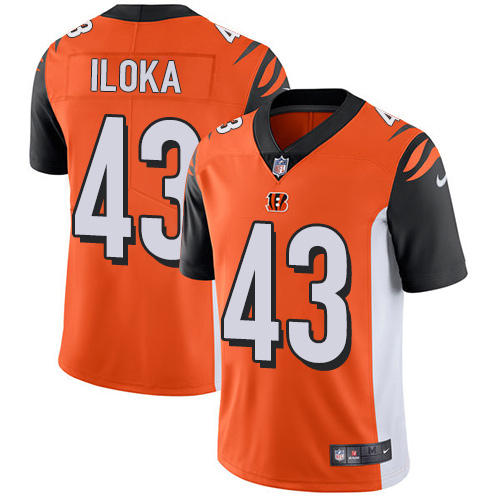 Men's Nike Cincinnati Bengals #43 George Iloka Orange Alternate Vapor Untouchable Limited Player NFL Jersey