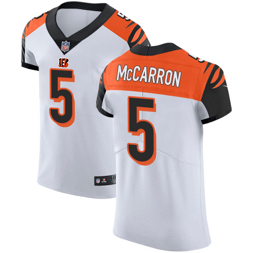 Men's Nike Cincinnati Bengals #5 AJ McCarron Elite White NFL Jersey