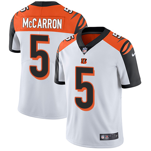 Men's Nike Cincinnati Bengals #5 AJ McCarron White Vapor Untouchable Limited Player NFL Jersey
