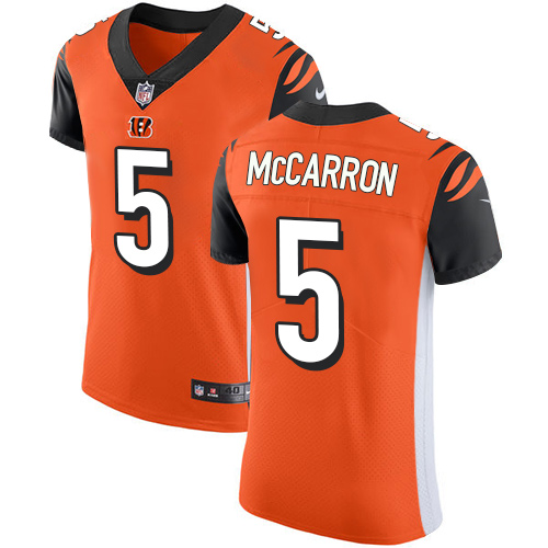 Men's Nike Cincinnati Bengals #5 AJ McCarron Elite Orange Alternate NFL Jersey
