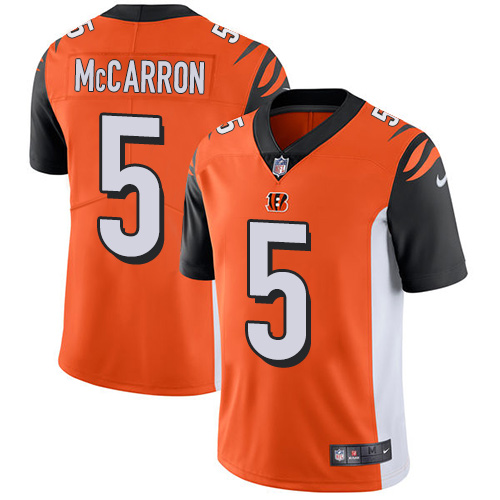 Men's Nike Cincinnati Bengals #5 AJ McCarron Orange Alternate Vapor Untouchable Limited Player NFL Jersey