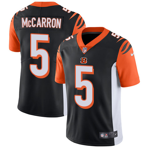 Youth Nike Cincinnati Bengals #5 AJ McCarron Black Team Color Vapor Untouchable Elite Player NFL Jersey