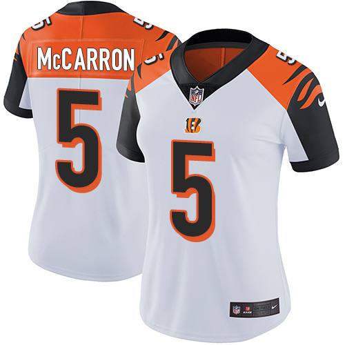 Women's Nike Cincinnati Bengals #5 AJ McCarron White Vapor Untouchable Limited Player NFL Jersey