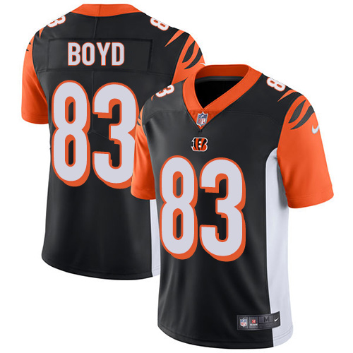 Men's Nike Cincinnati Bengals #83 Tyler Boyd Black Team Color Vapor Untouchable Limited Player NFL Jersey